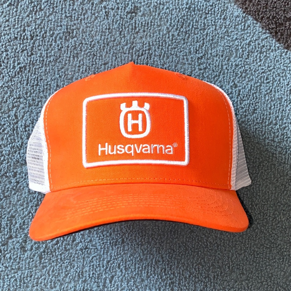 Husqvarna Orange and White Trucker Hat
